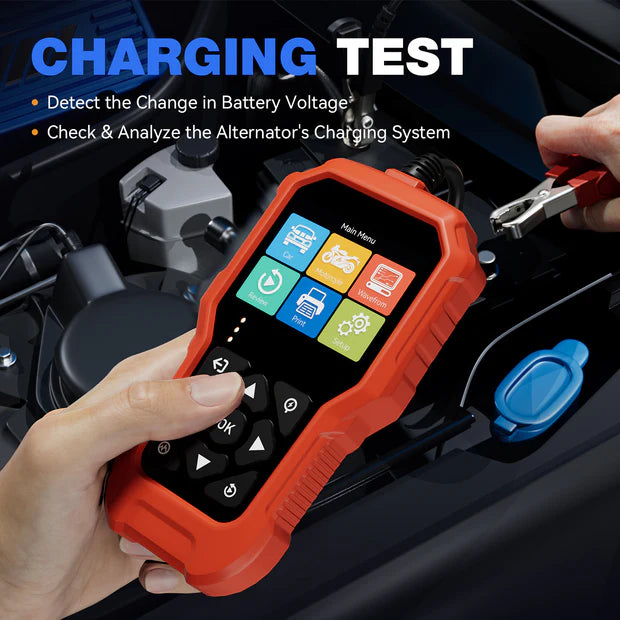 VDIAGTOOL BT500 Battery Tester – 6V/12V/24V | 5-3000 CCA Load & Charging System Analyzer for Car, Truck, Motorcycle, Boat, SUV, ATV - ACARTOOL