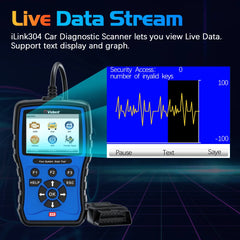 Vident iLink304 4-System OBD2 Scanner with Oil Reset, EPB, Throttle Relearn, SAS, BMS, Full OBDII Functions – Lifetime Free Updates.
