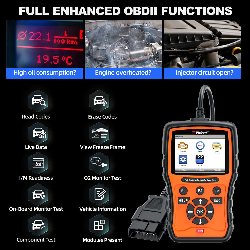 Vident V302 PRO Bi-Directional Full System Diagnostic Scanner for BMW – OBD2 Tool with Service Reset, Active Tests, and Lifetime Free Updates - ACARTOOL
