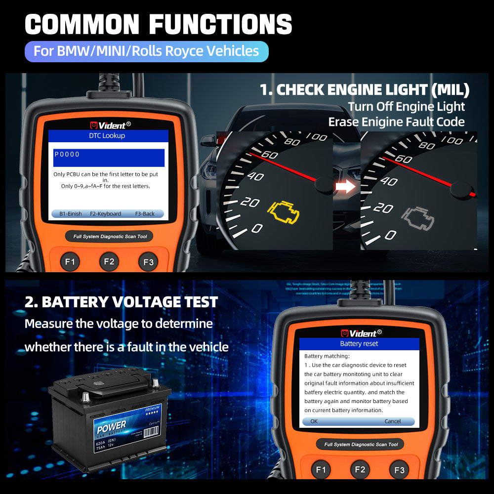 Vident V302 PRO Bi-Directional Full System Diagnostic Scanner for BMW – OBD2 Tool with Service Reset, Active Tests, and Lifetime Free Updates - ACARTOOL