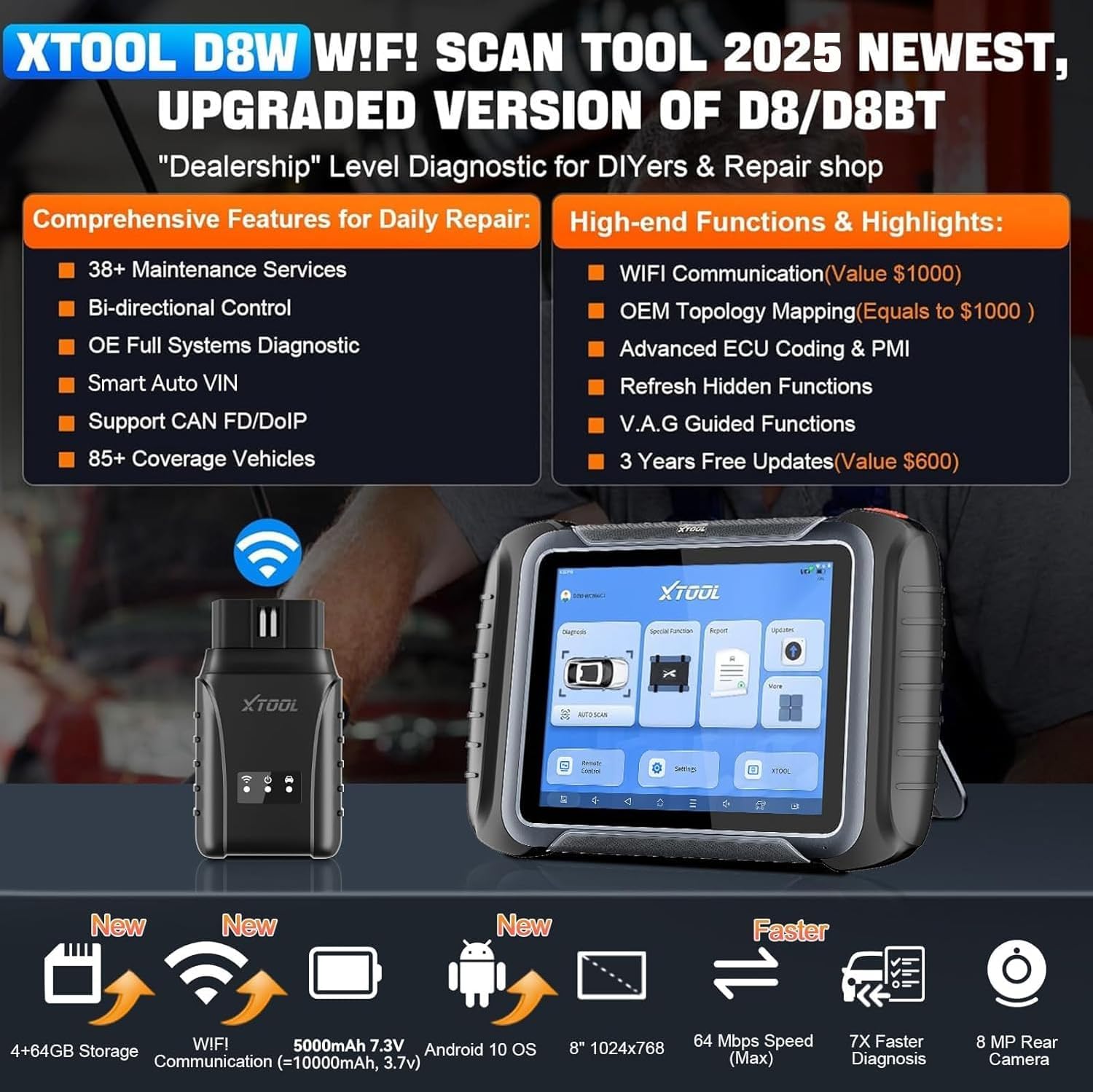 XTOOL D8W W!F!SCAN TOOL 2025 NEWEST, UPGRADED VERSION OF D8/D8BT