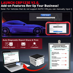 LAUNCH CRP123E V2.0 2025 Elite OBD2 Scanner – 4 Systems Diagnostics, 7 Resets, FCA AutoAuth, Battery Test, Full OBDII Modes, WiFi Lifetime Update.