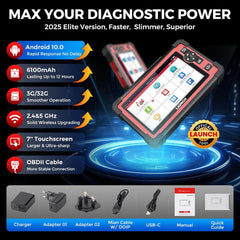 LAUNCH X431 CRP919E Elite 2025 OBD2 Scanner, Bidirectional Tool w/ ECU Coding, 35+ Services, CAN FD & DoIP, FCA AutoAuth, Full System Diagnosis.