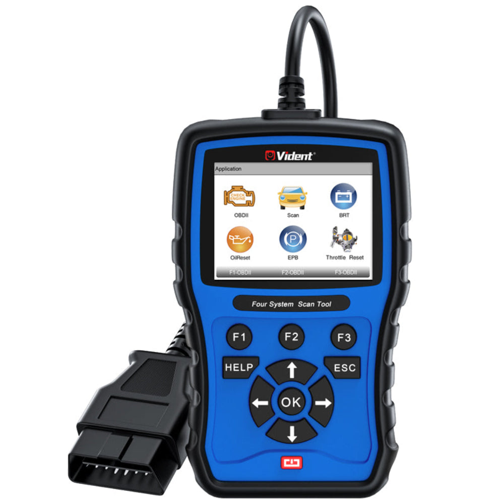 Vident iLink304 4-System OBD2 Scanner with Oil Reset, EPB, Throttle Relearn, SAS, BMS, Full OBDII Functions – Lifetime Free Updates.