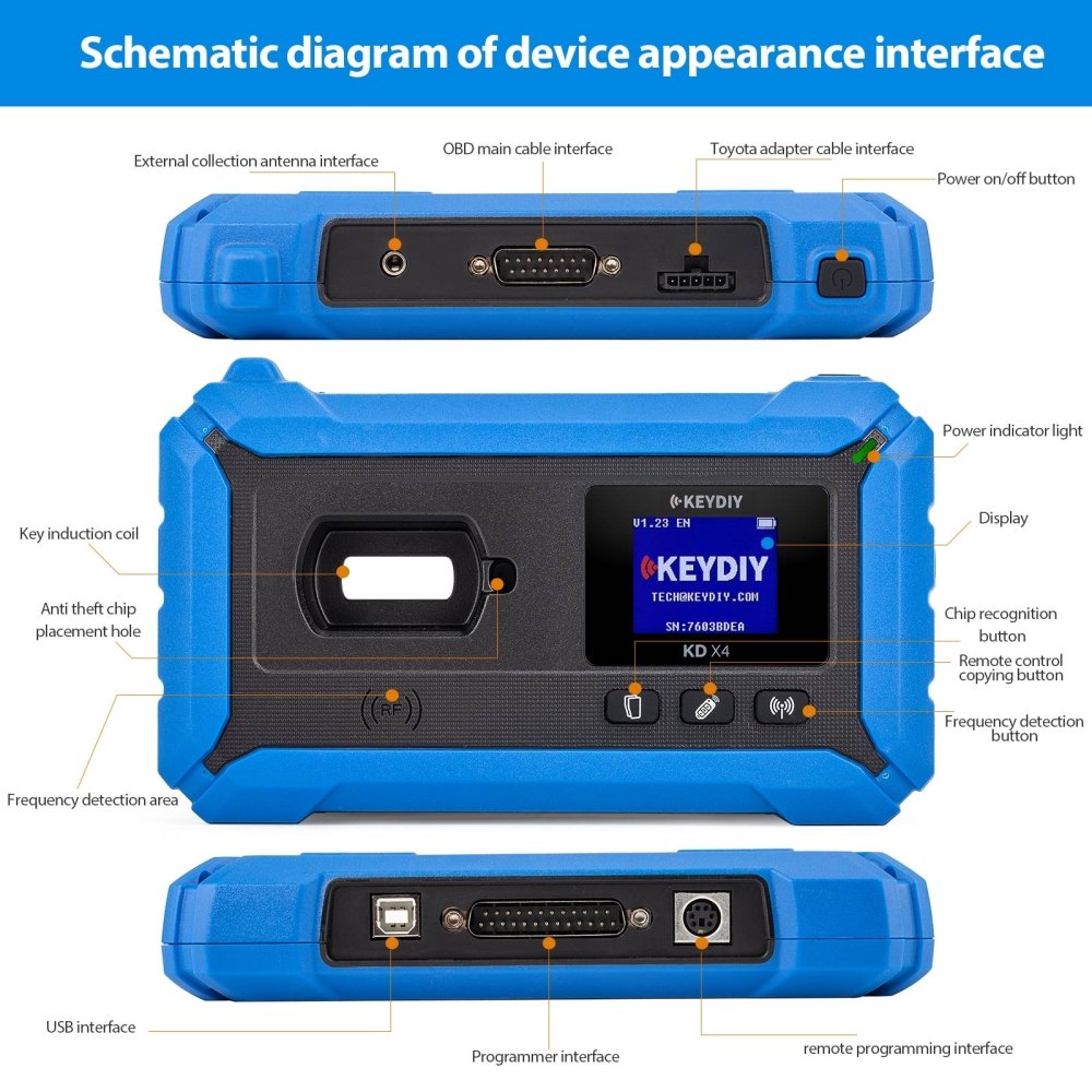 KEYDIY KD - X4 | Advanced Remote Generator & Chip Reader – Multi - Function Key Programming Tool via Bluetooth/USB – Upgrade to KD - X2/KD - MAX - Key Programmer