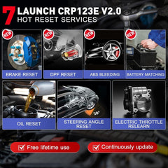 LAUNCH CRP123E V2.0 2025 Elite OBD2 Scanner – 4 Systems Diagnostics, 7 Resets, FCA AutoAuth, Battery Test, Full OBDII Modes, WiFi Lifetime Update.