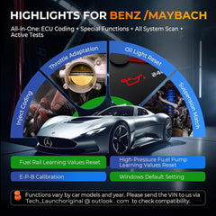 2025 LAUNCH X431 Creader Elite 2.0 BBA | OBD2 Scanner for BMW, Mercedes, Audi Series + Lifetime Free Updates