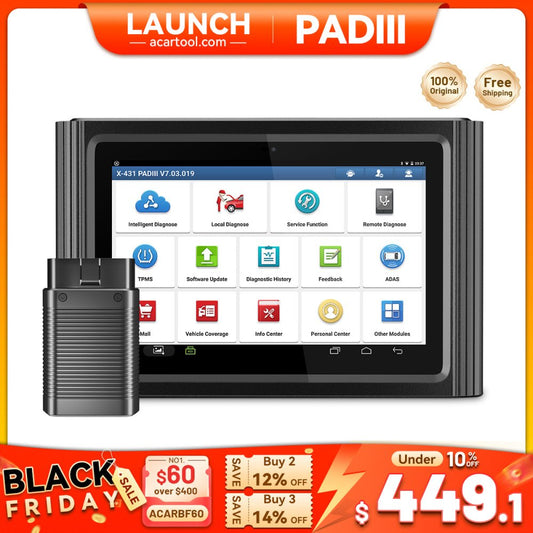 LAUNCH X431 PADIII V2.0 Automotive Diagnostic Scanner – ECU Programming, 37+ Services, Bi - Directional Control, 3 - Year Free Updates - Automotive Diagnostic Tool