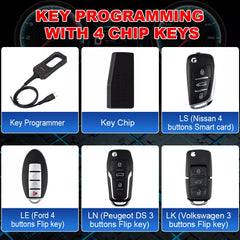 LAUNCH X431 Key Programmer with 4 Universal Remotes & 1 Super Chip – Remote Maker & Immobilizer Tool for X431 IMMO Elite/Pro/Pad.