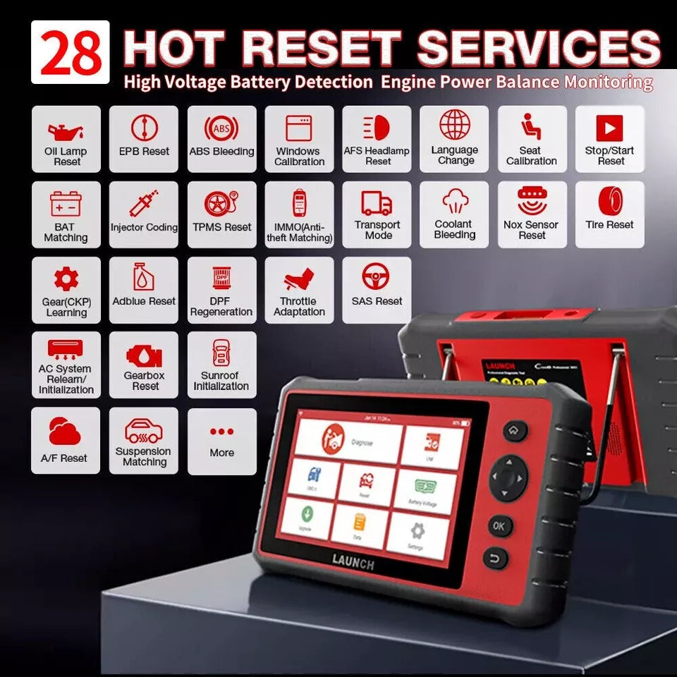 LAUNCH X431 CRP909E OBD2 Scanner – All System Diagnostic Tool with 28+ Reset Services & Live Data | WiFi Update | IMMO | Battery Test - ACARTOOL
