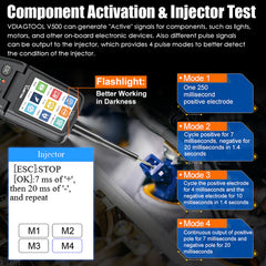 VDIAGTOOL V500 6-in-1 Automotive Power Probe Circuit Tester Kit – Oscilloscope, Multimeter, Fuel Injector & Relay/Fuse Diagnostic Tool for 9–30V Vehicles - ACARTOOL