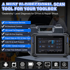 VDIAGTOOL VD70 Lite 2025 Bidirectional OBD2 Scanner with 31+ Resets, CAN FD & DoIP, Full System Diagnostic Tool for Cars, OE-Level Scan Tool for 10,000+ Vehicles - ACARTOOL