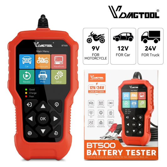 Vdiagtool Bt500 Battery Tester 6v 12v 24v