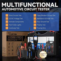 VDIAGTOOL V200 Pro Circuit Probe & Power Tester – 12V/24V Automotive Electrical Diagnostic Tool with Breaker Finder, Wire Tracer & 30PCS Back Probe Kit - ACARTOOL