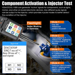 VDIAGTOOL V500 6-in-1 Automotive Power Probe Circuit Tester Kit – Oscilloscope, Multimeter, Fuel Injector & Relay/Fuse Diagnostic Tool for 9–30V Vehicles - ACARTOOL