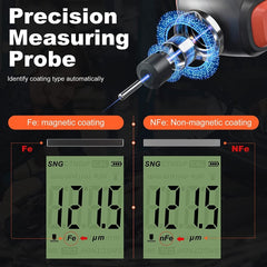 VDIAGTOOL VC200 Digital Paint Thickness Gauge | Car Body Coating Tester with Backlight, Fe/NFe Probe & Rechargeable Battery - ACARTOOL