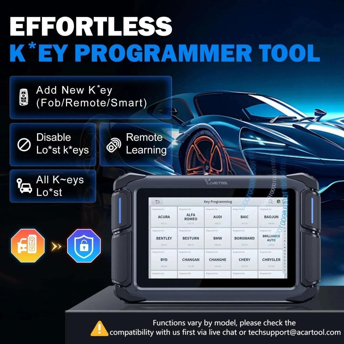 VDIAGTOOL VD70 Bi - Directional Scanner – ECU Coding, 36+ Reset Services, CAN FD & DoIP, Full System Diagnostics, 3 Years Free Updates - Car Diagnostic Tool