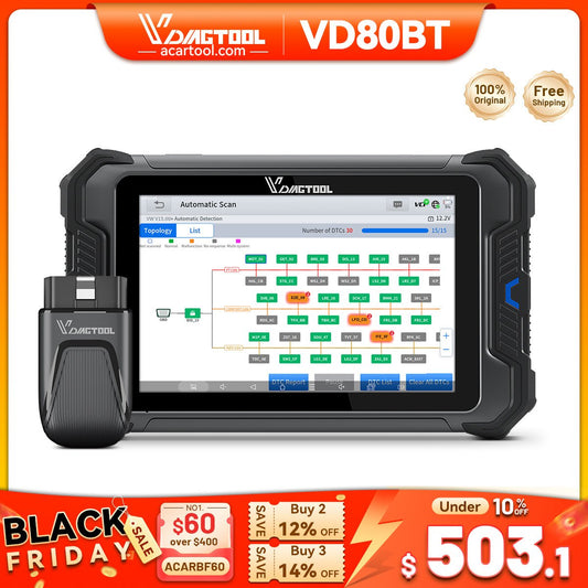 VDIAGTOOL VD80BT Bluetooth Car Diagnostic Tool | ECU Coding, Bi - Directional Control, Key Programming & 42+ Special Functions - Auto Diagnostic Tool