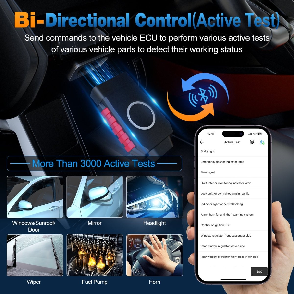VIDENT iSmartDiag510 Pro OBD2 Scanner – Full System Diagnostics, 28+ Resets, Bluetooth, CAN FD & DoIP, Lifetime Free Updates - OBD2 Scanner