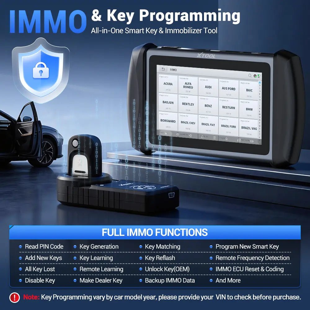 Car key programming tool with immo functions