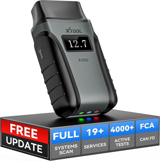 XTOOL A30D V2.0 OBD2 Car Code Reader– Full System Diagnostics, Bi - Directional Controls, 19+ Reset Functions, FCA & CAN FD Support, Bluetooth for Android & iOS, Lifetime Free Updates - Code Reader