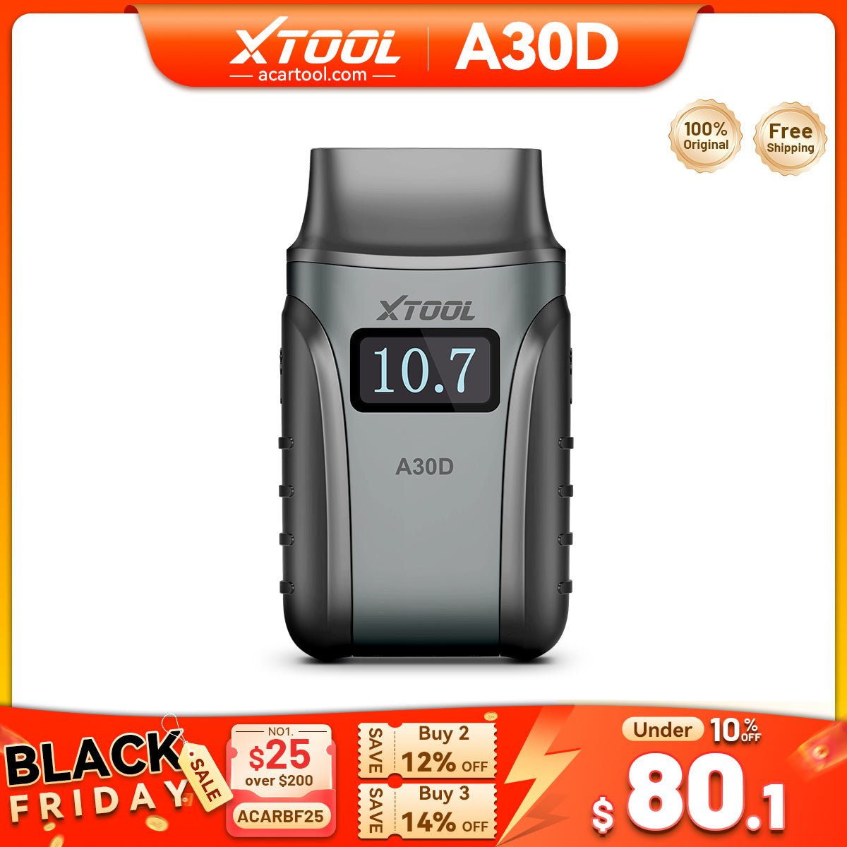 XTOOL A30D Bluetooth OBD2 Scanner Black Friday Deal