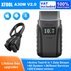 XTOOL A30M V2.0 OBD2 Scanner – Full System Diagnostics, Bi - Directional Control, 26+ Reset Functions, FCA AutoAuth, CAN FD, Lifetime Free Updates - OBD2 Scanner