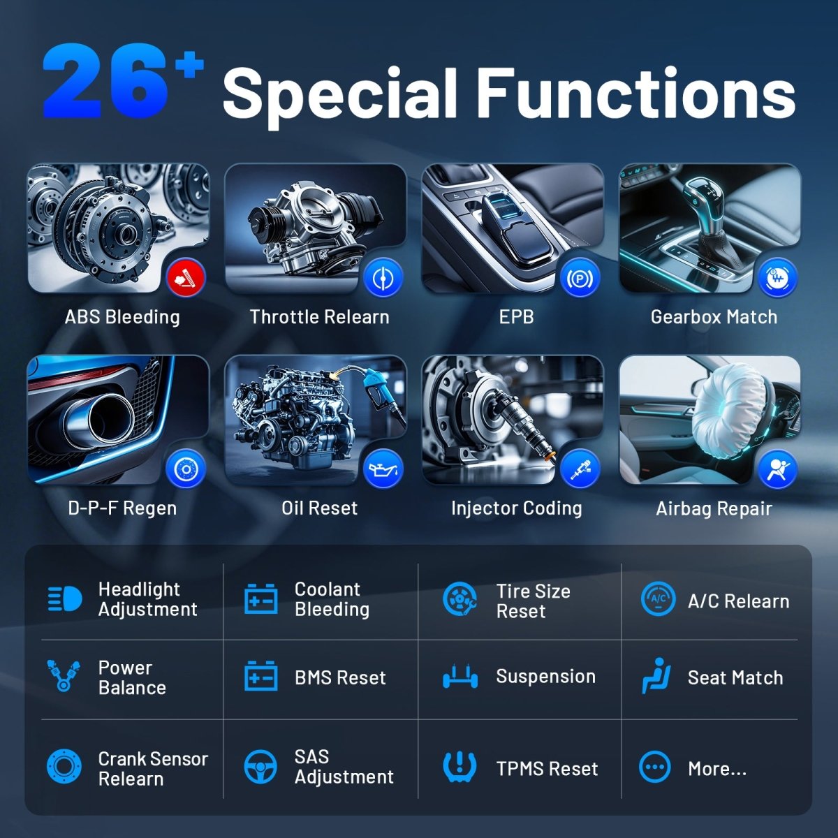 XTOOL A30M V2.0 OBD2 Scanner with 26+ Reset Functions