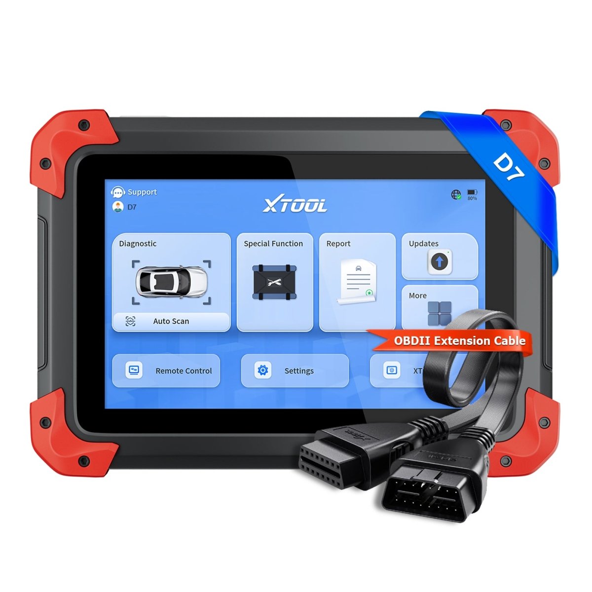 XTOOL D7 OBD2 Scanner with 18pin extension cable