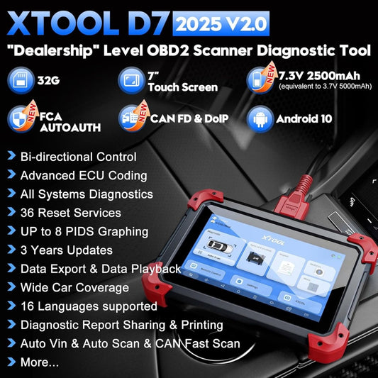Xtool D7 OBD2 Scanner 2025 Diagnostic Tool