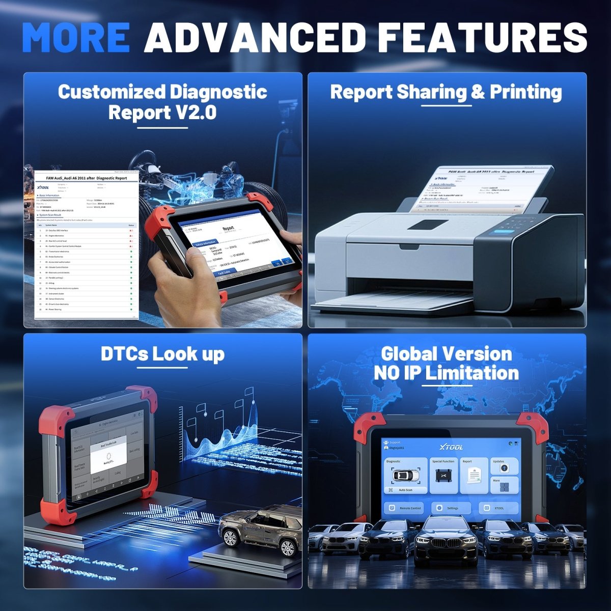 XTOOL D7BT Bluetooth OBD2 Scanner – Bi - Directional Automotive Diagnostic Scanner with ECU Coding & Key Programming - Auto Diagnostic Tool