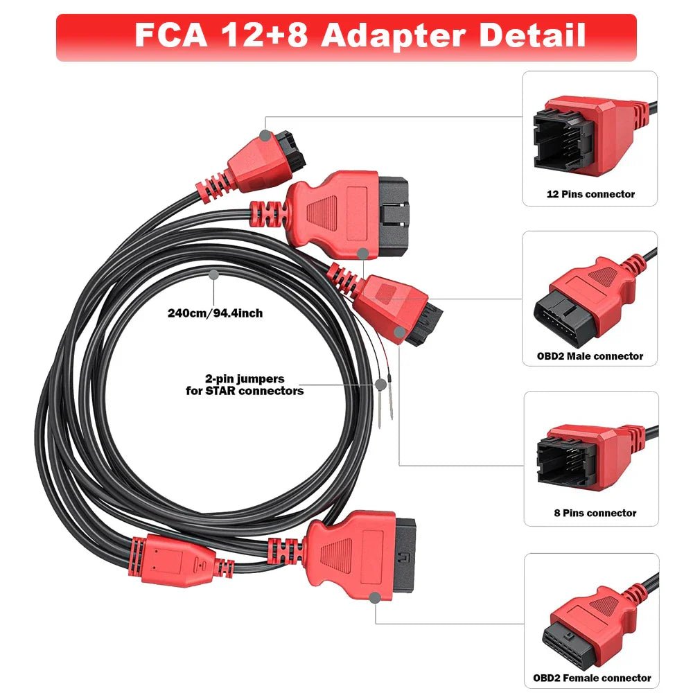XTOOL FCA 12+8 Bypass Connecter Cable for Chrysler