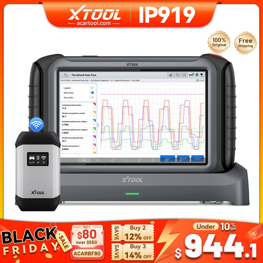 XTOOL InPlus IP919 Wireless OBD2 Diagnostic Scanner | Advanced ECU Coding, FCA AutoAuth & 51+ Reset Functions - Car Diagnostic Tool