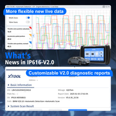 XTOOL IP616 V2.0 OBD2 Scanner with FCA AutoAuth, 34+ Reset Functions, Full-System Diagnostics, ECU Coding, CAN FD & DoIP, Lifetime Free Updates