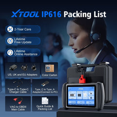 XTOOL IP616 V2.0 OBD2 Scanner with FCA AutoAuth, 34+ Reset Functions, Full - System Diagnostics, ECU Coding, CAN FD & DoIP, Lifetime Free Updates - Auto Diagnostic Tool