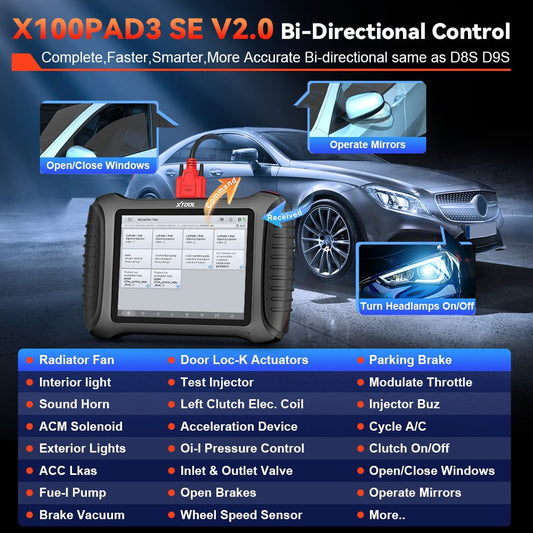 XTOOL X100PAD3 SE V2.0 | Professional Tool with Key Fob Programming & ECU Coding – 2 Years Free Updates - Key Programmer