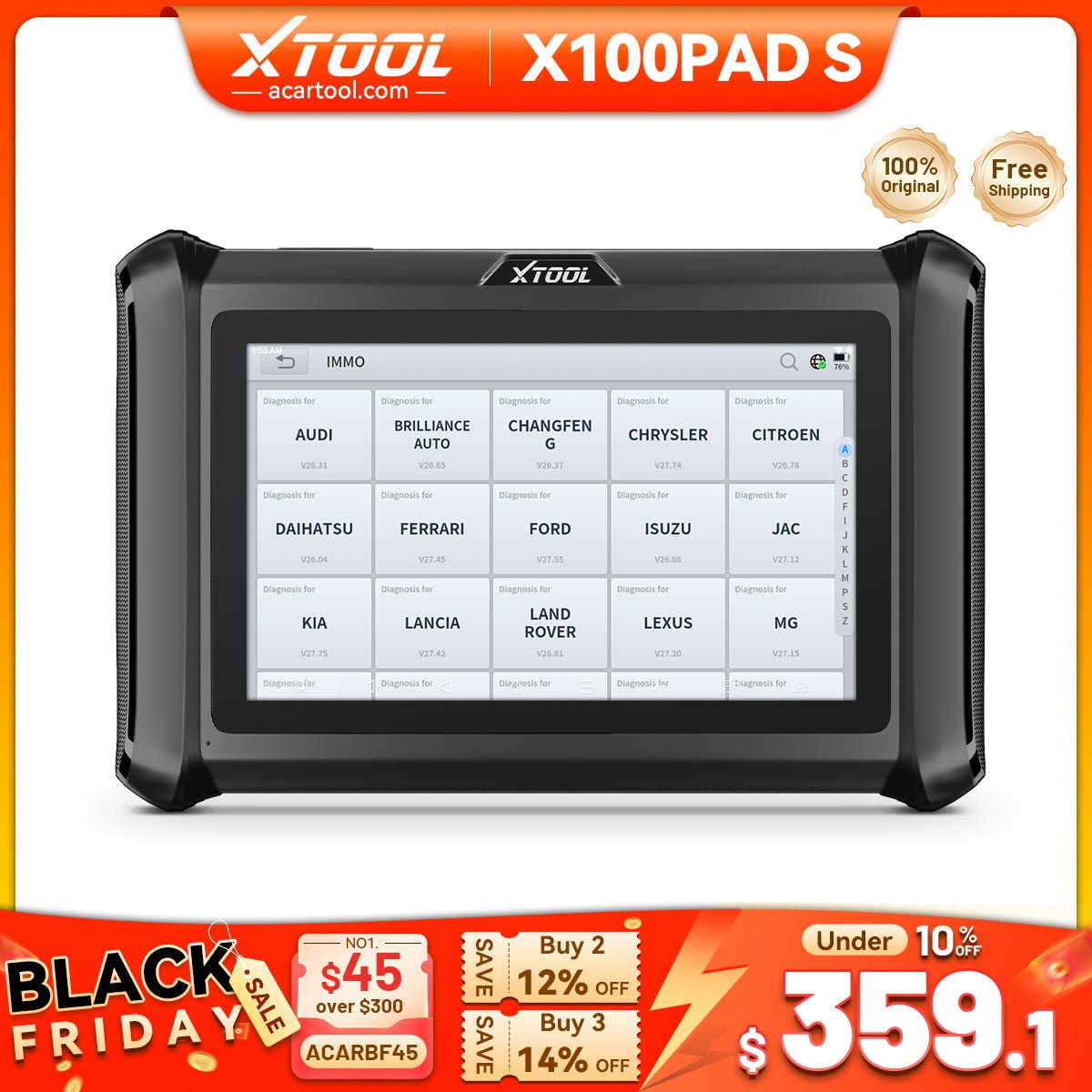 XTOOL X100PADS Advanced Key Programming & Diagnostic Tool – All - System Scanner, 32+Special Functions, CAN FD & DoIP Support - Key Programmer