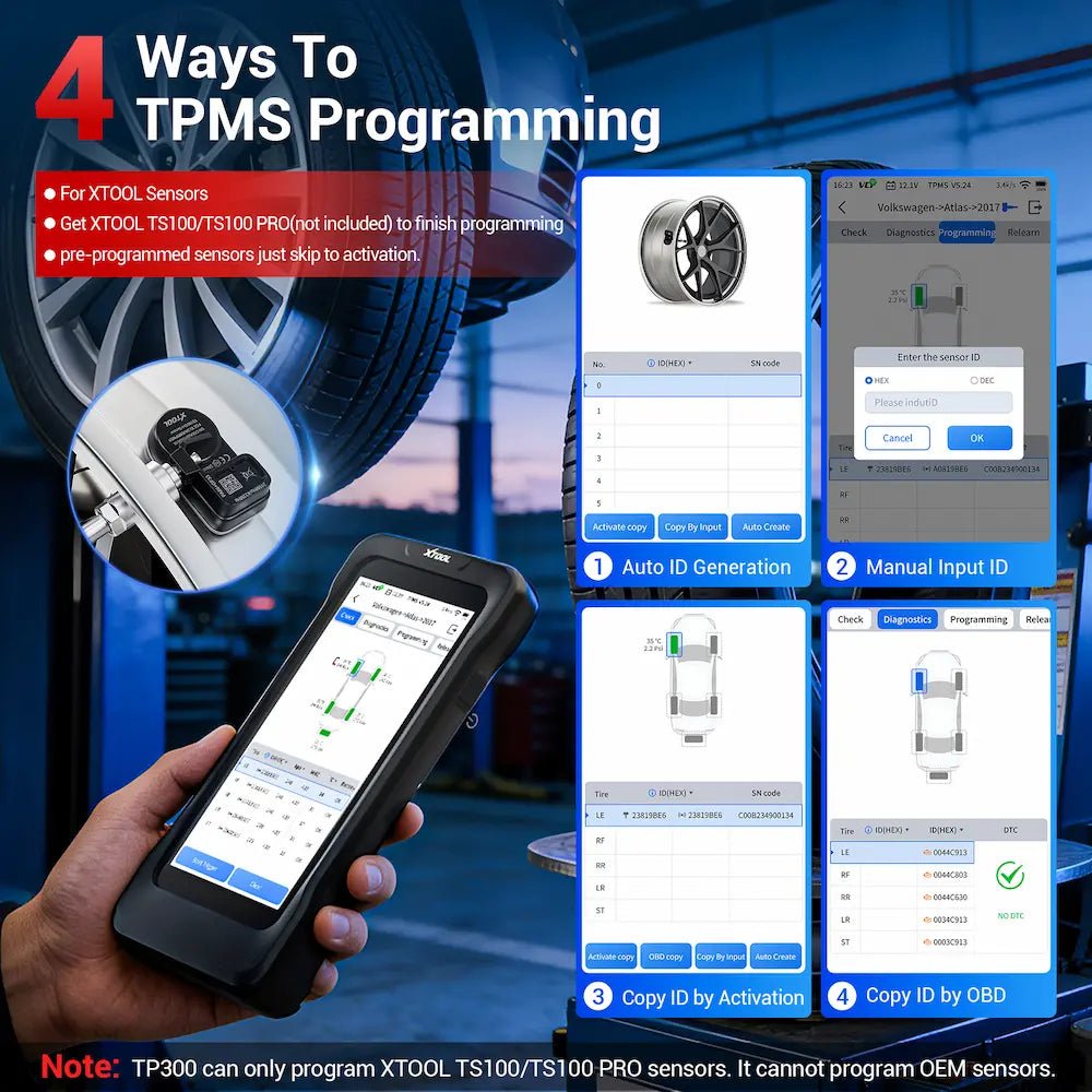 XTOOLTPMS programmingTPMS Programming Tool